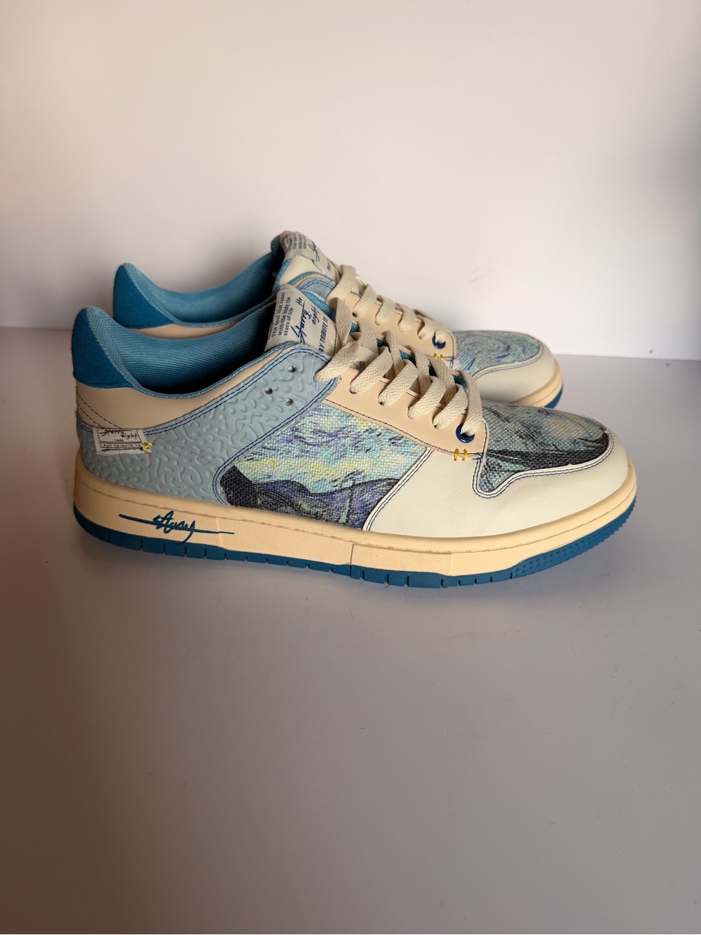 CalArtistry Light Blue & Cream Sneakers